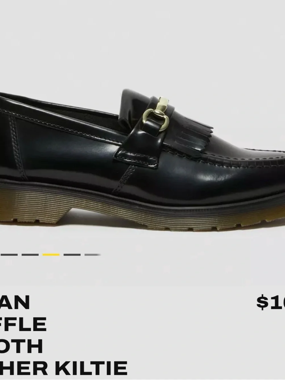 Dr. Martens Black Patent Kiltie Loafer with Gold Bit - worn once! - Picture 3 of 7
